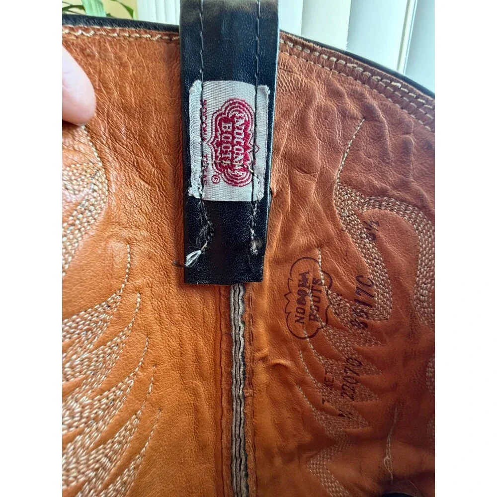 Vintage Nocona Black Leather Cowboy Boots - Men's Size 8.5 D (Style 8206)